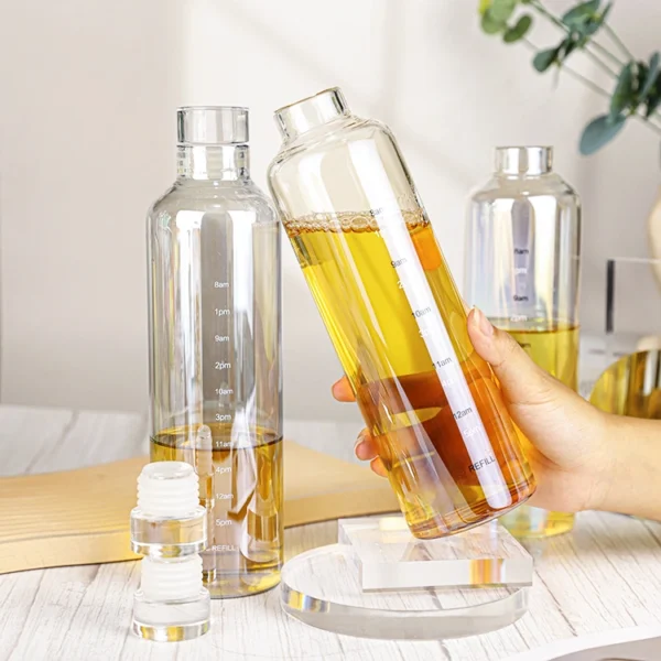 High Borosilicate Drinking Bottle With Sealing Glass Lid - Image 2