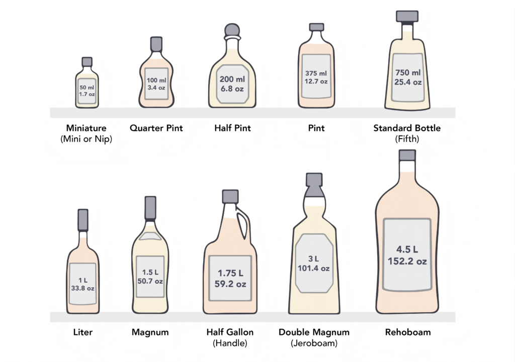 Liquor Bottle Size Guide 2025: Standard, Metric & Global Formats Explained 6 Liquor Bottle Sizing