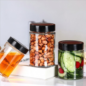 Food-grade Glass Jar Canning With Metal Lid For Honey Jam