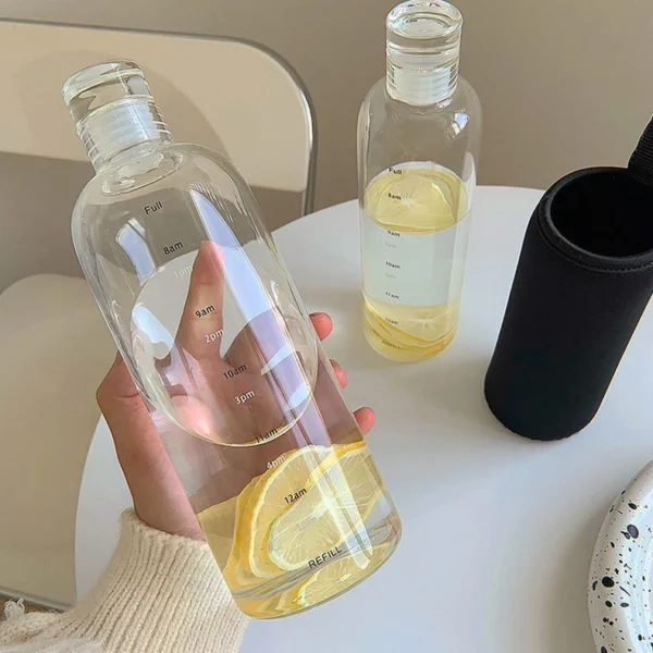 High Borosilicate Drinking Bottle With Sealing Glass Lid - Image 7