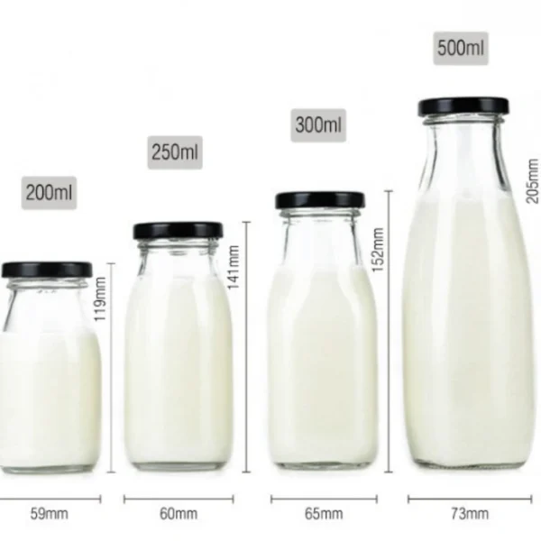 Food Grade Glass Milk Bottles With Lids - Image 7