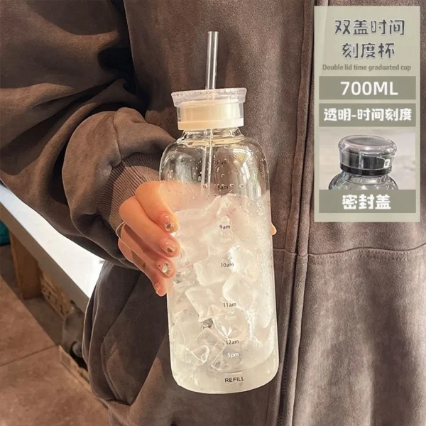Colorful borosilicate glass water bottle - Image 4