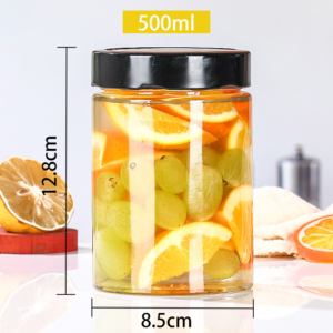 Food-grade Glass Jar Canning With Metal Lid For Honey Jam 10 O1CN01gezZ