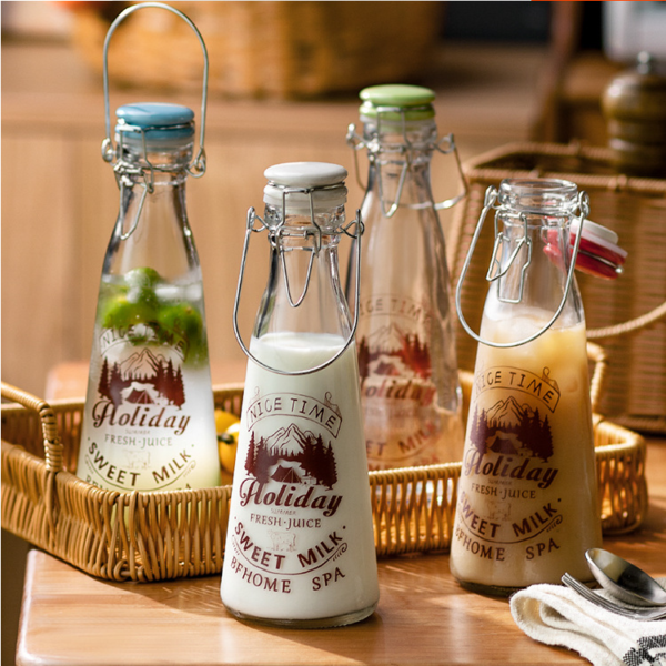 1L Glass Flip Top Drink Bottle with Twist-On Stopper - Image 4