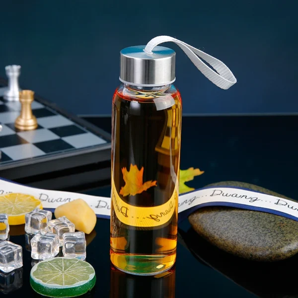 High Borosilicate Clear Glass Drinking Bottle With Sealing Glass Lid - Image 7