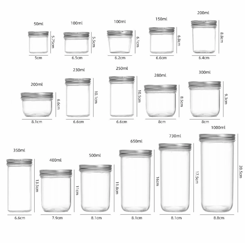 All Sizes Glass Canning Jars With Metal Lid 2 All Sizes Glass Canning Jars With Metal Lid - Image 2