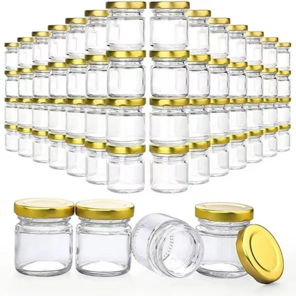 50ML Hexagon Glass Favor Jars with Wooden Dipper - Image 3