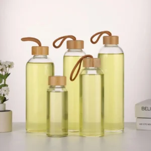 Transparent Round High Borosilicate Glass Water Bottle 11 bn 3