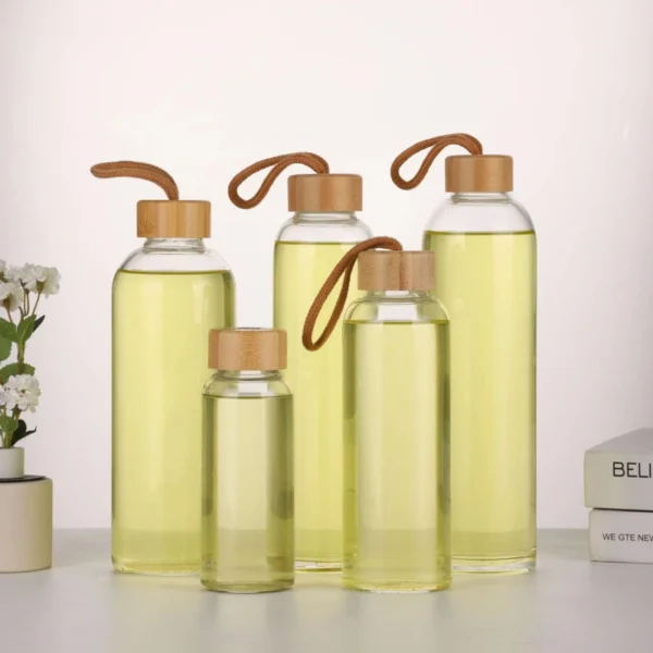 Transparent Round High Borosilicate Glass Water Bottle - Image 4