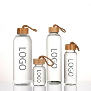 Transparent Round High Borosilicate Glass Water Bottle