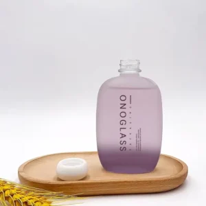 Flat Round Glass Juice Wine Bottle with Lid