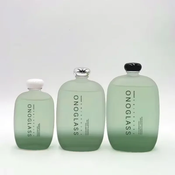 Flat Round Glass Juice Wine Bottle with Lid - Image 4