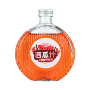 Transparent round 200ml glass juice bottle