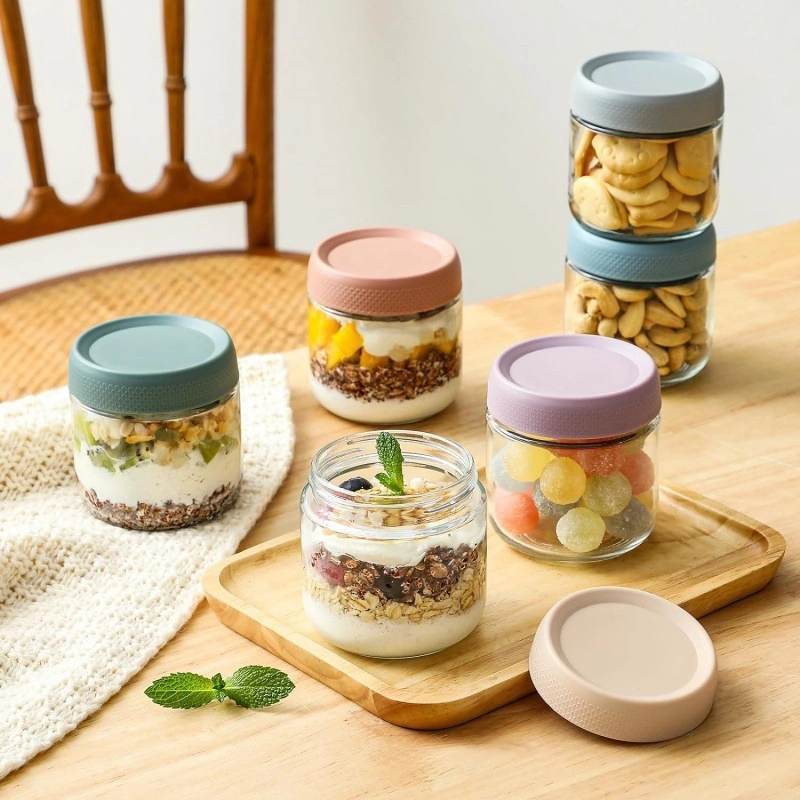 300ml breakfast oatmeal food glass jar with lid 4 300ml breakfast oatmeal food glass jar with lid - Image 4