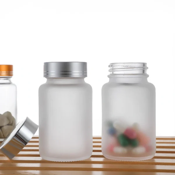 100ml 120ml 150ml transparent frosted glass medicine bottle with cap - Image 4