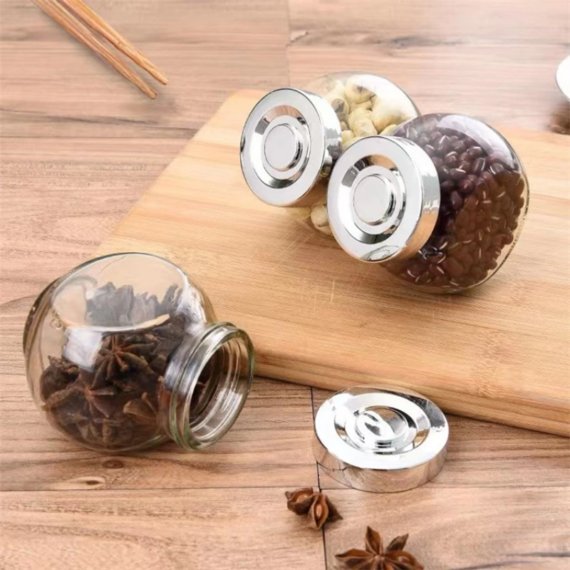 Honey Bottle Flat Drum Glass Storage jar 2 Honey Bottle Flat Drum Glass Storage jar - Image 2