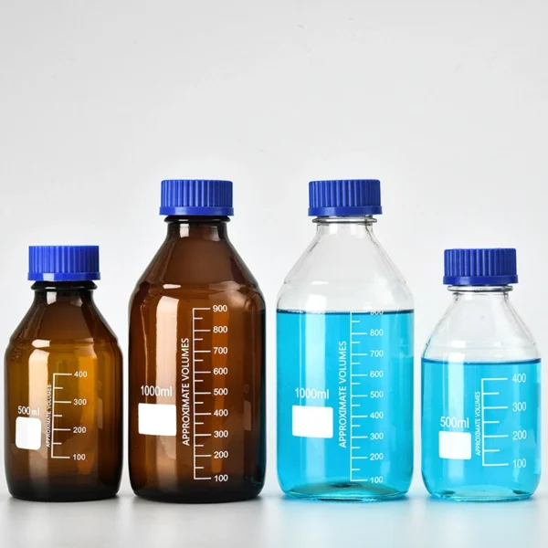 100-1000ml Clear GL45 Chemical Media Glass Reagent Bottle - Image 2