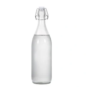 750ml clear glass bottle for beverage with swing top cap