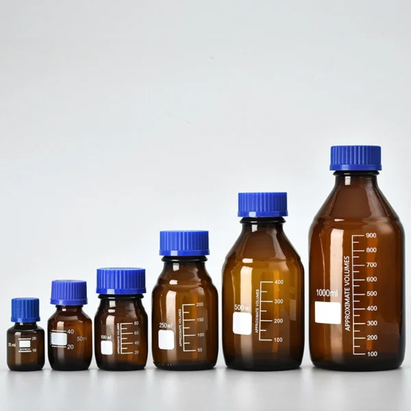 100-1000ml Clear GL45 Chemical Media Glass Reagent Bottle - Image 3