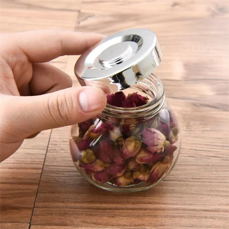 Honey Bottle Flat Drum Glass Storage jar 4 Honey Bottle Flat Drum Glass Storage jar - Image 4