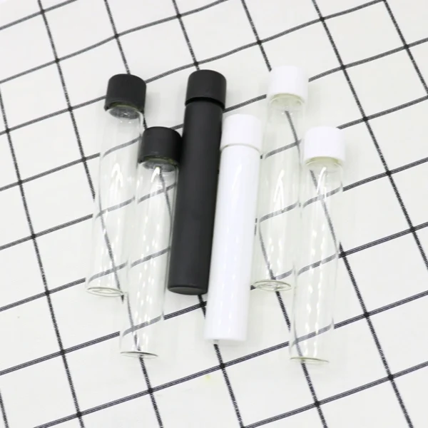 Transparent black glass tube with screw cap - Image 3