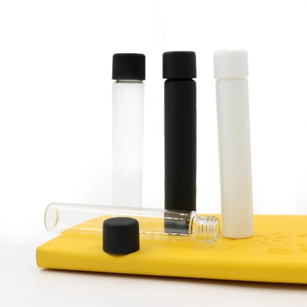 Transparent black glass tube with screw cap - Image 4