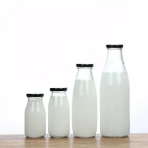 wholesale 500ml glass milk bottle with metal lid