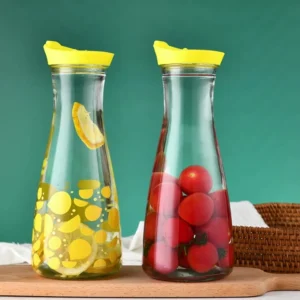 Glass Milk Bottles 1000ml with Plastic Lid