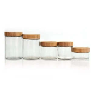 Thickened Glass Honey Bottle With Bamboo Lid