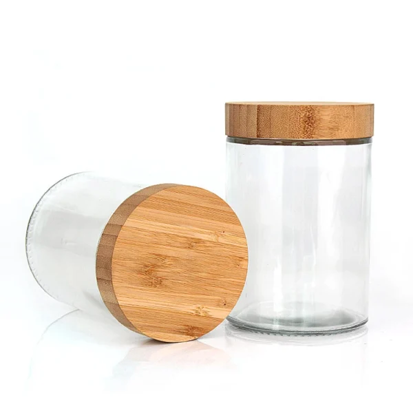 Thickened Glass Honey Bottle With Bamboo Lid - Image 3
