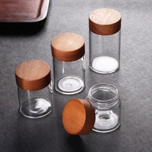 High Borosilicate Glass Jars Storage Tank with Acacia Wood Lid