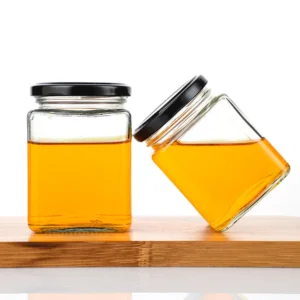 100ml Square Clear Glass Bottle Jar With Twist-Off Lid