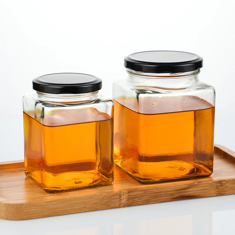 100ml Square Clear Glass Bottle Jar With Twist-Off Lid 2 100ml Square Clear Glass Bottle Jar With Twist-Off Lid - Image 2