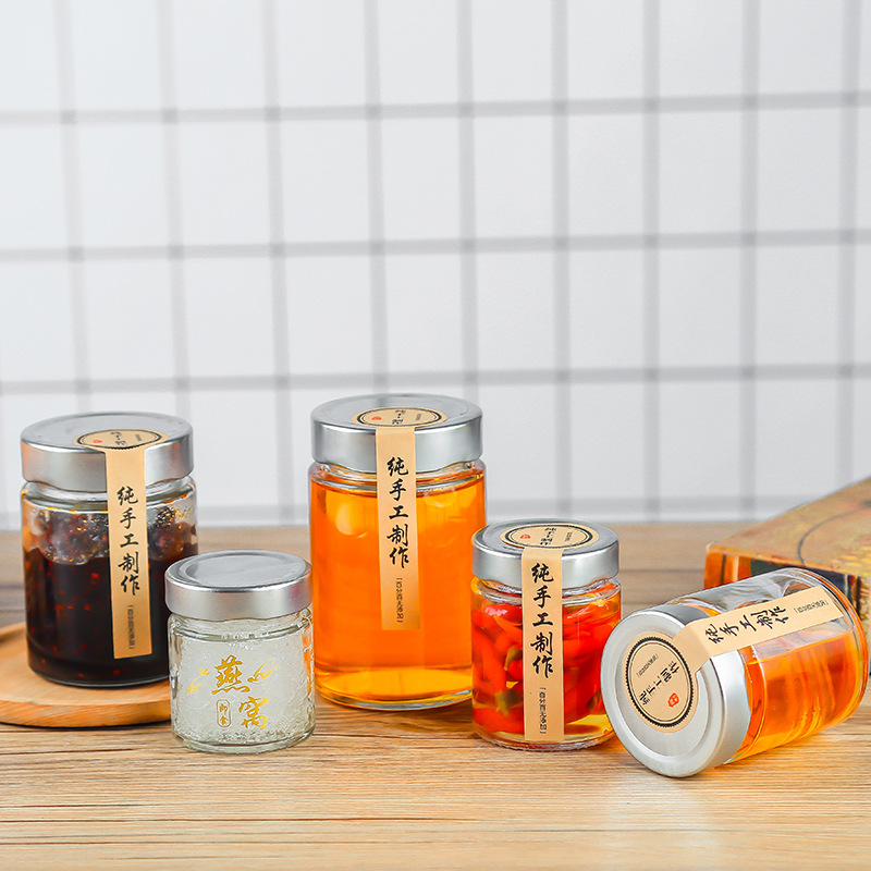 50ml-750 ml Glass Jar With Silver High Cap 3 50ml-750 ml Glass Jar With Silver High Cap - Image 3