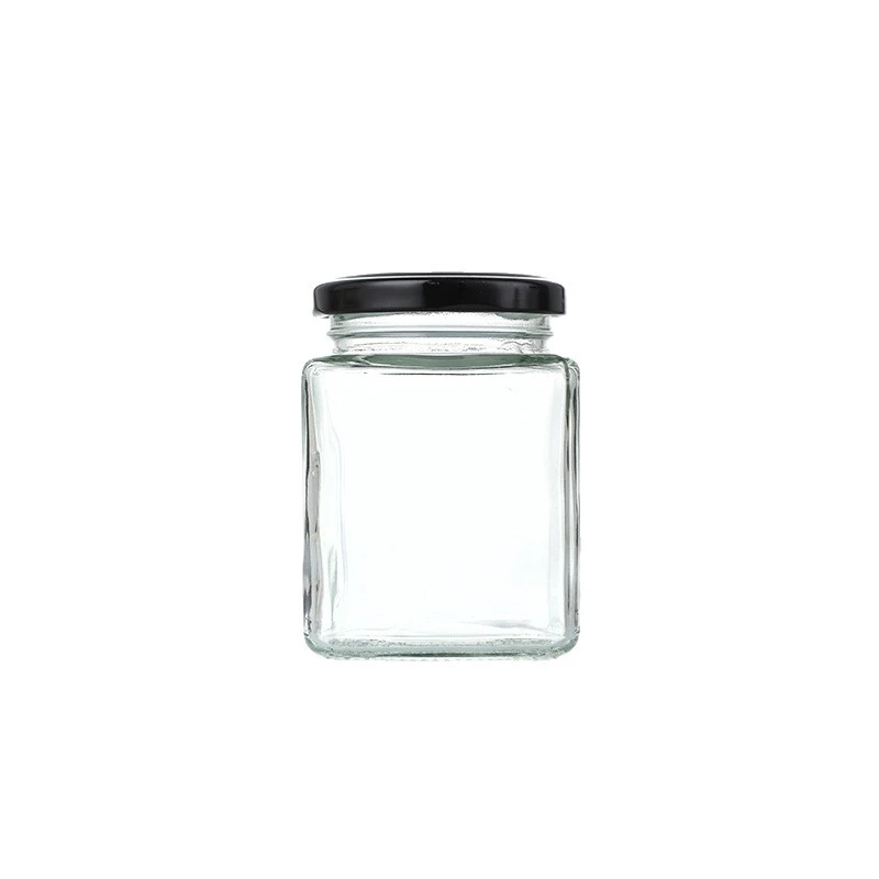 100ml Square Clear Glass Bottle Jar With Twist-Off Lid 3 100ml Square Clear Glass Bottle Jar With Twist-Off Lid - Image 3