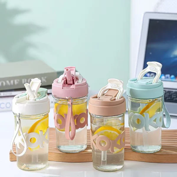 420ml Water Bottle Handheld Glass Cup - Image 2