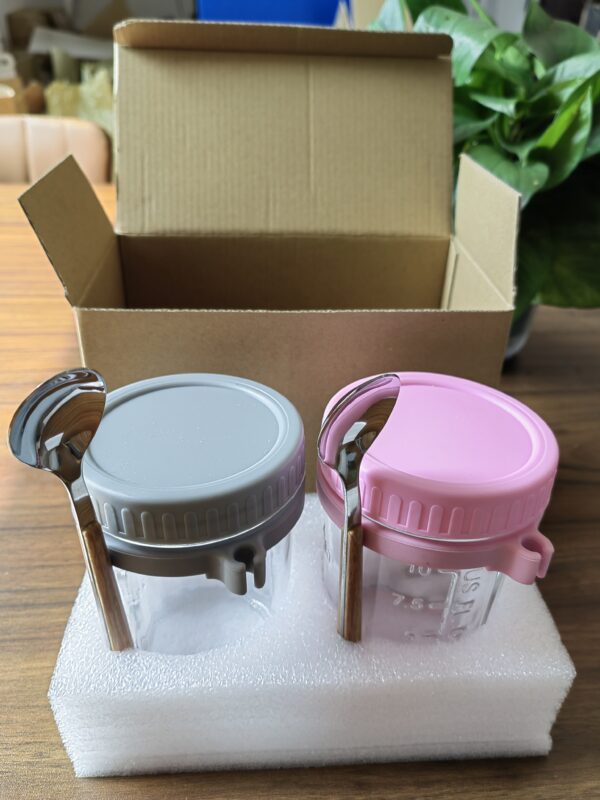450ml Breakfast Glass Cup Portable Oatmeal Container - Image 8