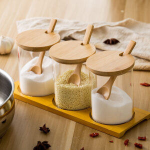 Glass spice bottle airtight container set with bamboo lid and spoon 10 微信图片 20230919104054