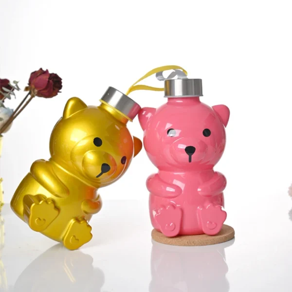 Wholesale Bear Cup Creative Glass Bottle With Lid - Image 2
