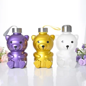 Wholesale Bear Cup Creative Glass Bottle With Lid