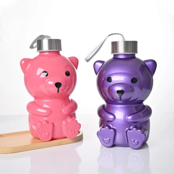 Wholesale Bear Cup Creative Glass Bottle With Lid - Image 3