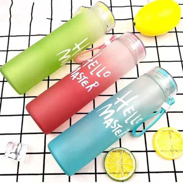 Wide Mouth Drinking Borosilicate Glass Water Bottle with Lid - Image 4