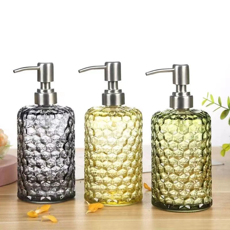 Luxury 500ml Glass Hand Soap Dispenser Bottle 2 Luxury 500ml Glass Hand Soap Dispenser Bottle - Image 2
