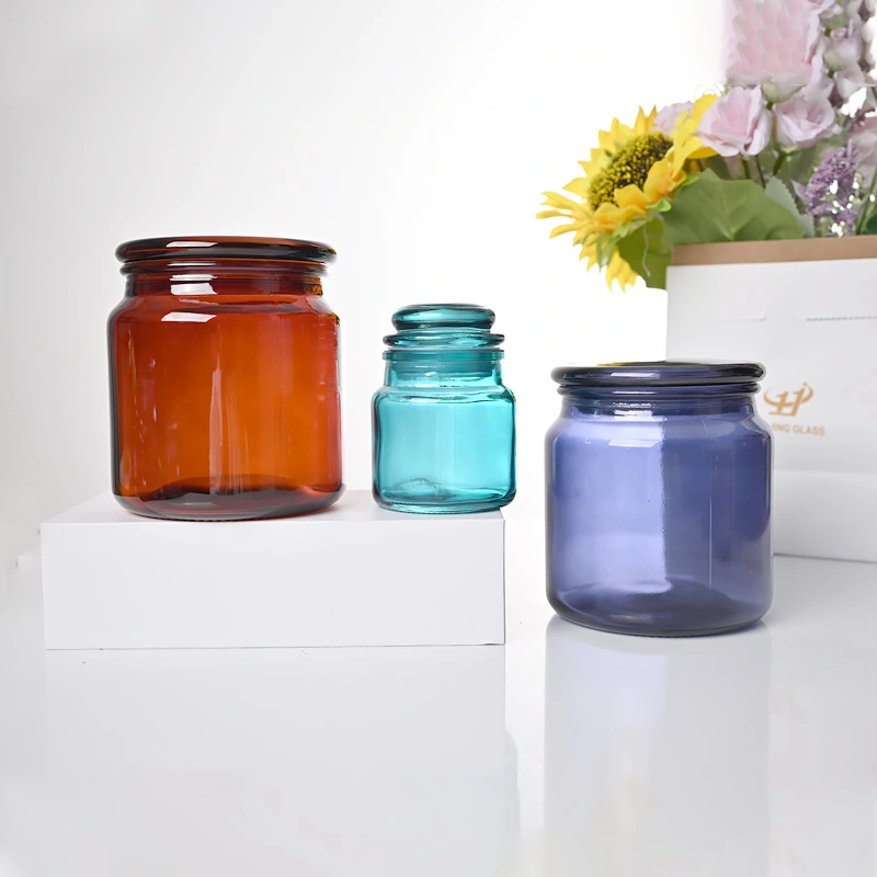 Wholesale Luxury 500ml Amber Glass Candle Jar With Lid 2 Wholesale Luxury 500ml Amber Glass Candle Jar With Lid - Image 2