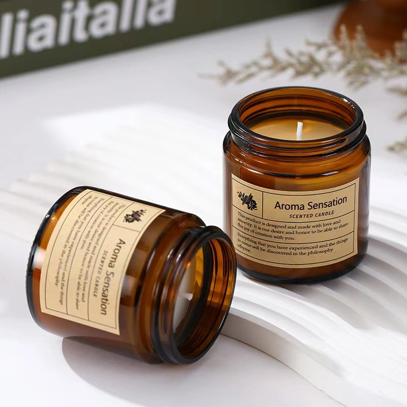 Luxury Empty Amber Blue White Green Candle Glass Jars 2 Luxury Empty Amber Blue White Green Candle Glass Jars - Image 2