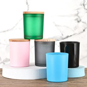 8oz 12oz 16oz Glass Candle Jar With Rose Gold Metal Lid