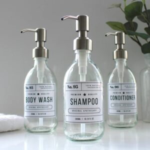 Frosted Clear Glass Bottle - Refillable Soap Dispenser With Metal Silver Pump 6 详情 001 19