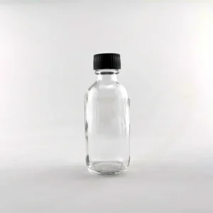 60ml Mini juice Glass Boston Bottle with Black Cap