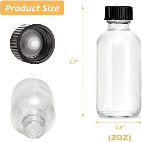 60ml Mini  juice Glass Boston Bottle with Black Cap - Image 2