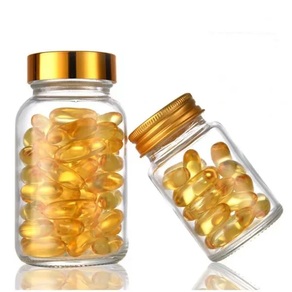 Clear glass medicine bottle with lid - Image 4